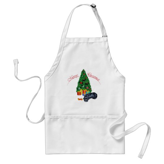 Scottish Terrier Nickerchen Weihnachten Schürze (Vorne)