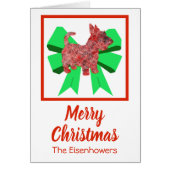 Scottish Terrier Niedlich Christmas Dog Bow Card (Vorne)