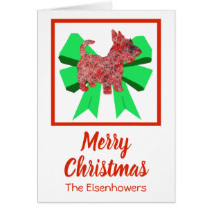 Scottish Terrier Niedlich Christmas Dog Bow Card