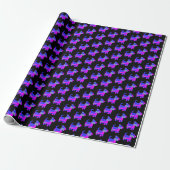 Scottish Terrier Niedlich Dog Pink und Blue on Bla Geschenkpapier (Ungerollt)