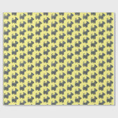 Scottish Terrier Niedlich Dog Y&B Grid Yellow Gift Geschenkpapier (Flach)