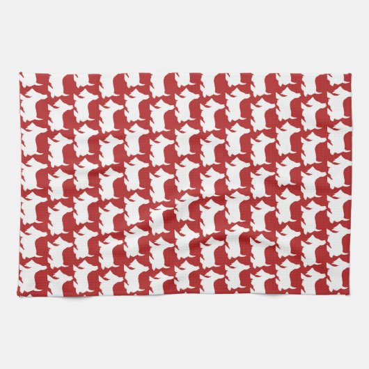 Scottish Terrier Niedlich Red Kitchen Handtücher (Horizontal)