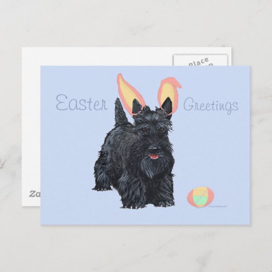 Scottish Terrier Oaster Feiertagspostkarte (Vorne/Hinten)