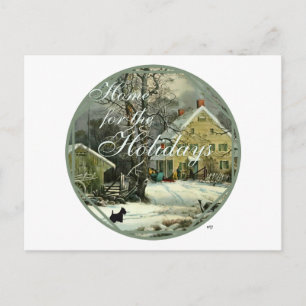 Scottish Terrier Old Fashioned Winter Feiertagspostkarte