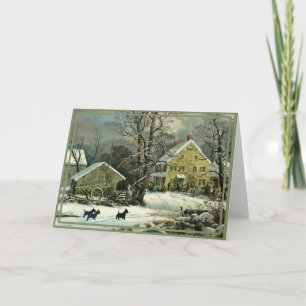 Scottish Terrier Old Fashioned Winter Karte