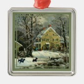 Scottish Terrier Old Fashioned Winter Silbernes Ornament (Vorne)