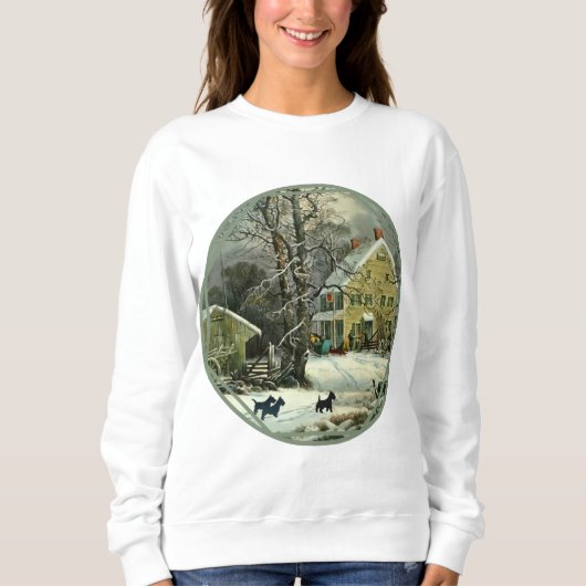 Scottish Terrier Old Fashioned Winter Sweatshirt (Vorderseite)