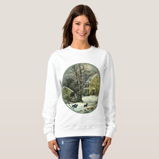 Scottish Terrier Old Fashioned Winter Sweatshirt (Vorne ganz)