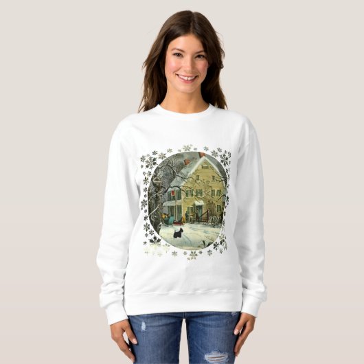 Scottish Terrier Old Fashioned Winter Sweatshirt (Vorne ganz)