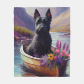 Scottish Terrier on a Paddle: Ein Landschaftliches Fleecedecke (Vorderseite)