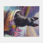 Scottish Terrier on a Paddle: Ein Landschaftliches Fleecedecke (Vorderseite (Horizontal))