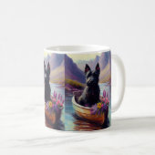 Scottish Terrier on a Paddle: Ein Landschaftliches Kaffeetasse (VorderseiteRechts)