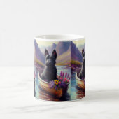 Scottish Terrier on a Paddle: Ein Landschaftliches Kaffeetasse (Mittel)