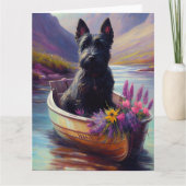 Scottish Terrier on a Paddle: Ein Landschaftliches Karte (Vorderseite)