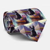 Scottish Terrier on a Paddle: Ein Landschaftliches Krawatte (Gerollt)