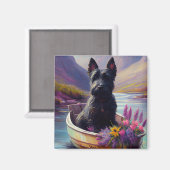 Scottish Terrier on a Paddle: Ein Landschaftliches Magnet (Vorderseite/Rückseite)