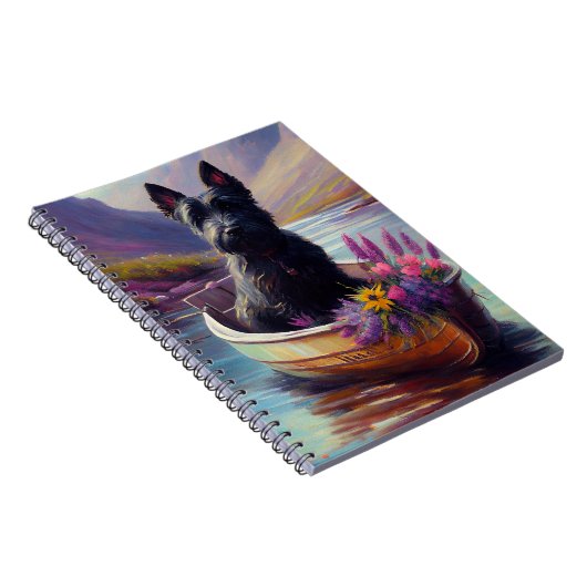 Scottish Terrier on a Paddle: Ein Landschaftliches Notizblock (Rechte Seite)