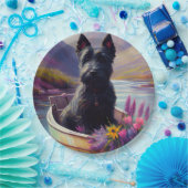 Scottish Terrier on a Paddle: Ein Landschaftliches Pappteller (Party)