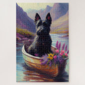 Scottish Terrier on a Paddle: Ein Landschaftliches Puzzle (Vertikal)