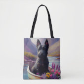 Scottish Terrier on a Paddle: Ein Landschaftliches Tasche (Vorderseite)