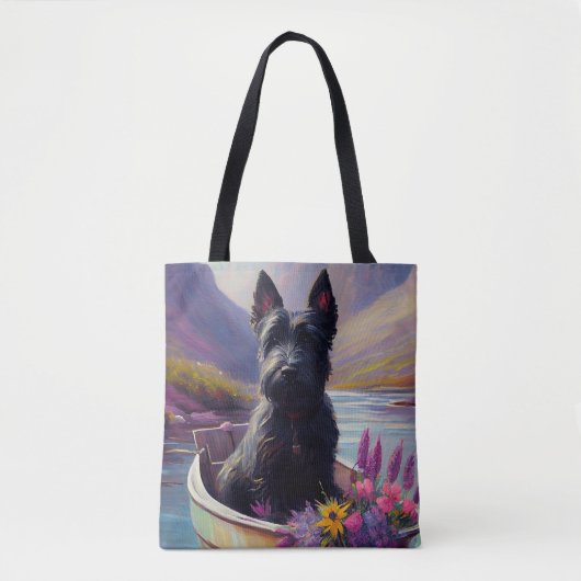 Scottish Terrier on a Paddle: Ein Landschaftliches Tasche (Vorderseite)