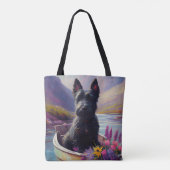 Scottish Terrier on a Paddle: Ein Landschaftliches Tasche (Rückseite)