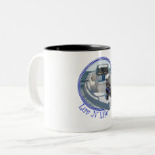 Scottish Terrier on Boat Zweifarbige Tasse (Vorderseite Links)