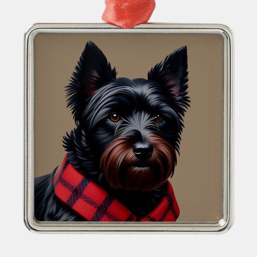 Scottish Terrier Ornament Aus Metall (Vorne)