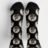 Scottish Terrier Painting Black Original Dog Art Socken (Oben)