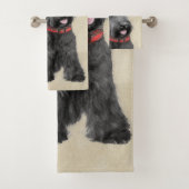 Scottish Terrier Painting - Niedliche Original Dog Badhandtuch Set (Insitu)