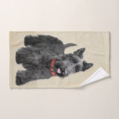 Scottish Terrier Painting - Niedliche Original Dog Badhandtuch Set (Handtuch)