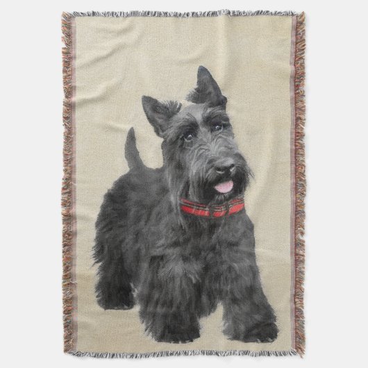 Scottish Terrier Painting - Niedliche Original Dog Decke (Vorderseite Vertikal)