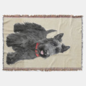 Scottish Terrier Painting - Niedliche Original Dog Decke (Vorderseite)