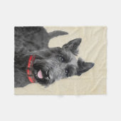 Scottish Terrier Painting - Niedliche Original Dog Fleecedecke (Vorderseite (Horizontal))
