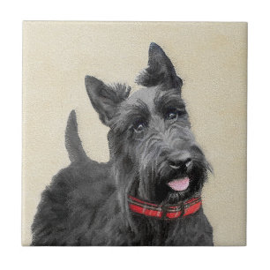 Scottish Terrier Painting - Niedliche Original Dog Fliese