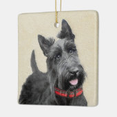 Scottish Terrier Painting - Niedliche Original Dog Keramikornament (Links)
