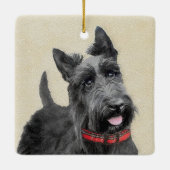 Scottish Terrier Painting - Niedliche Original Dog Keramikornament (Rückseite)