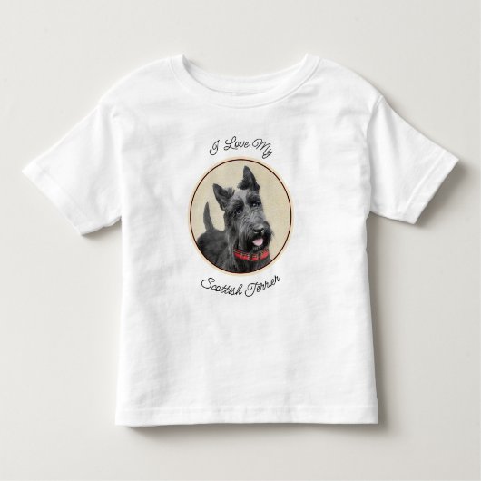 Scottish Terrier Painting - Niedliche Original Dog Kleinkind T-shirt (Vorderseite)