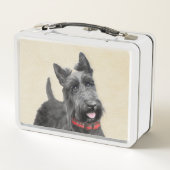 Scottish Terrier Painting - Niedliche Original Dog Metall Brotdose (Rückseite)
