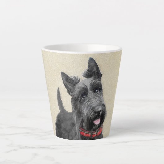Scottish Terrier Painting - Niedliche Original Dog Milchtasse (Vorderseite)
