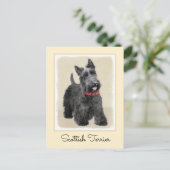 Scottish Terrier Painting - Niedliche Original Dog Postkarte (Stehend Vorderseite)