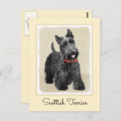 Scottish Terrier Painting - Niedliche Original Dog Postkarte (Vorne/Hinten)