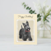 Scottish Terrier Painting - Niedliche Original Dog Postkarte (Stehend Vorderseite)