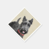 Scottish Terrier Painting - Niedliche Original Dog Serviette (Ecke)
