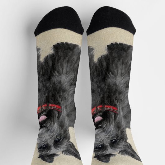 Scottish Terrier Painting - Niedliche Original Dog Socken (Oben)