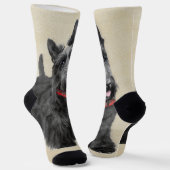 Scottish Terrier Painting - Niedliche Original Dog Socken (Gewinkelt)