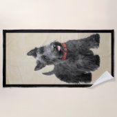 Scottish Terrier Painting - Niedliche Original Dog Strandtuch (Vorderseite)