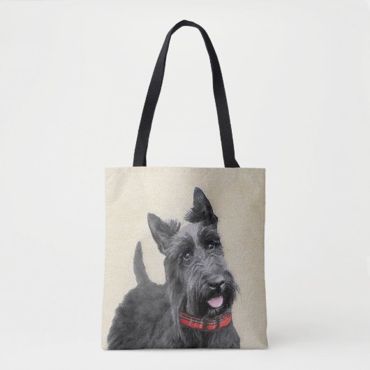 Scottish Terrier Painting - Niedliche Original Dog Tasche (Vorderseite)