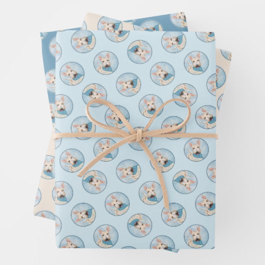 Scottish Terrier Painting Wheaten Original Dog Art Geschenkpapier Set (Beispiel)