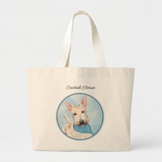 Scottish Terrier Painting Wheaten Original Dog Art Jumbo Stoffbeutel (Vorne)